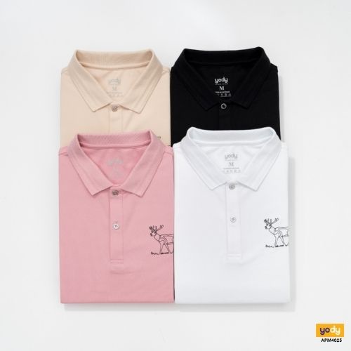 Áo Polo Yody Nam Cotton 4 chiều, áo phông công sở thấm hút thoáng mát co dãn APM4025