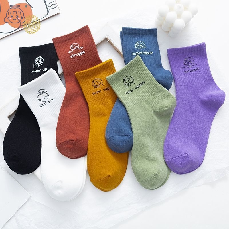 Tất cổ cao in hình mặt người cho nam nữ YUK