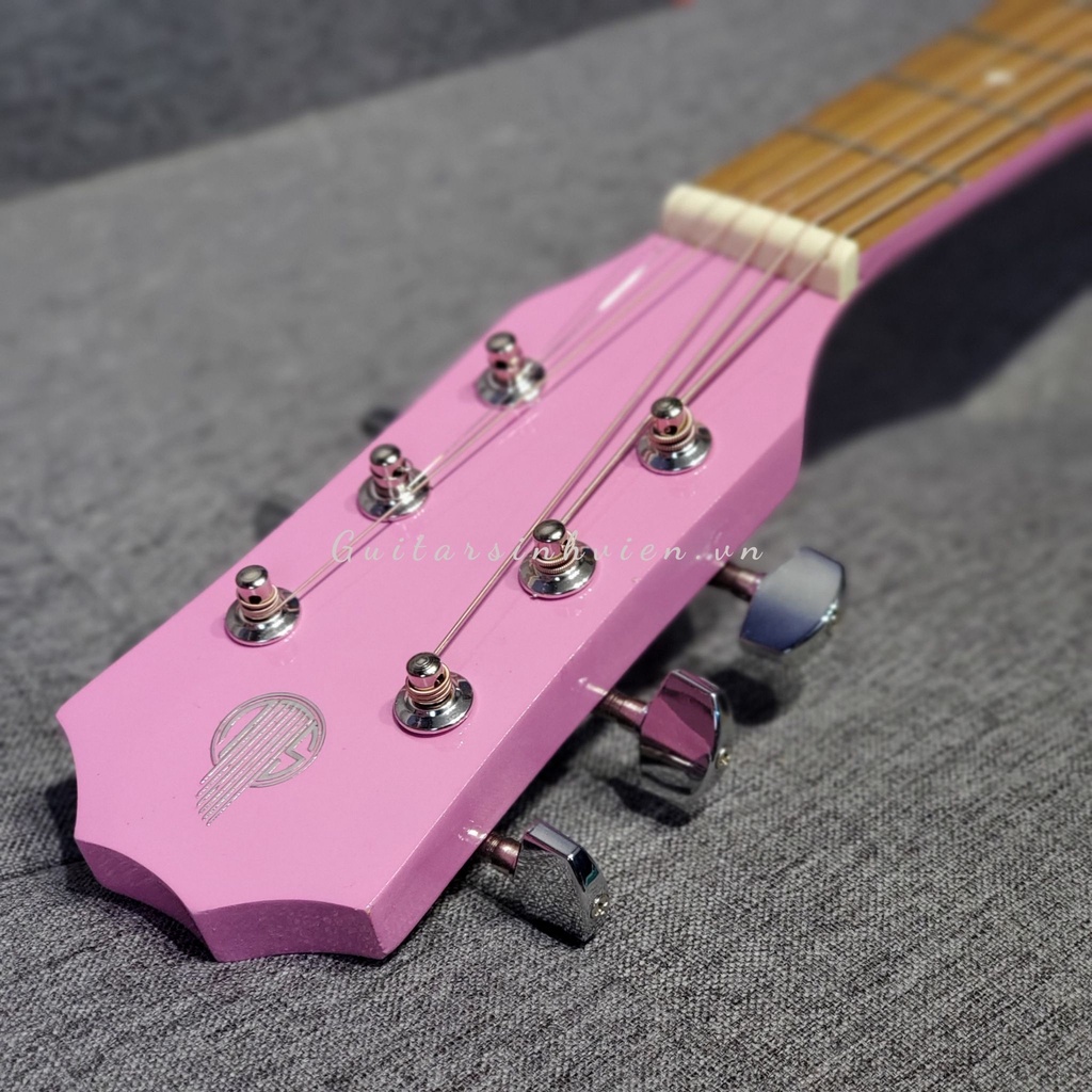 Đàn Guitar Acoustic Màu Hồng Phấn Giá Rẻ Cho Người Mới Tập Chơi SV-A1CL - Đàn guitar acoustic màu hồng nhạt chất lượng.