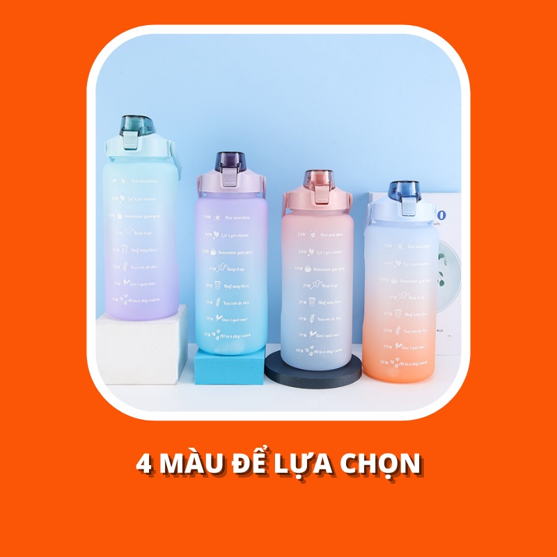 Bình nước cho vdv bóng bàn 2 lít có chia vạch và giờ nhắc nhở uống nước đúng thời gian