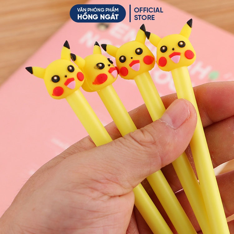 Bút bi cute pikachu, bút bi nước mực gel đen ngòi 0.5mm nhiều màu dễ thương đồ dùng học tập văn phòng phẩm B28