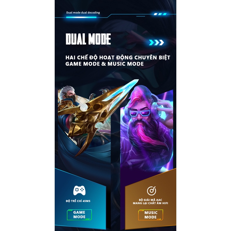 Tai nghe bluetooth gaming Q31 tai phone không dây nghe nhạc nhét tai thể thao chơi game không độ trễ chống ồn chủ động