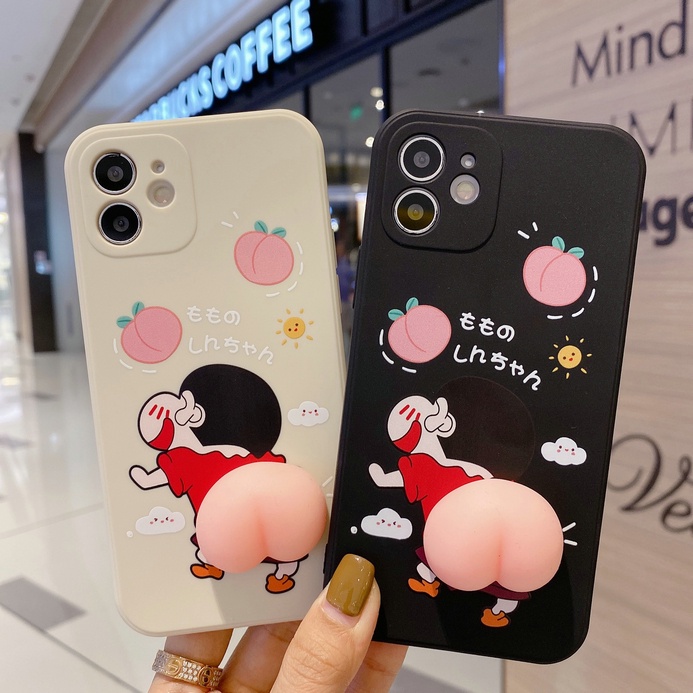 iPhone 12 11 Pro Max Xs X XR 6 6s 7 8 Plus 6p 7p 8p 6+ 6s+ 7+ 8+ SE 2020 Cute Cartoon Soft Silicon Phone Case Crayon Shin-chan Full Back Cover