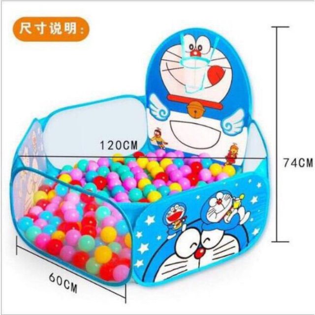 Lều Bóng - Nhà banh Doremon, Hello Kitty Kèm 100 Bóng Nhựa Cao Cấp Cho Bé Vui Chơi Shop Mẹ Mốc