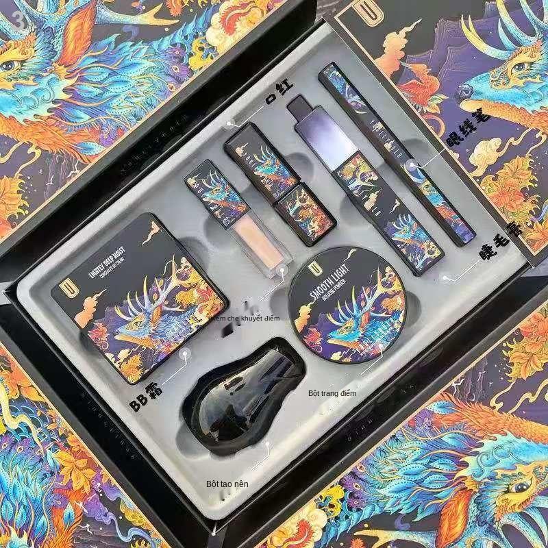 ✕♗✙[Mystery Deer Makeup Set] Một bộ mỹ phẩm đầy đủ màu đỏ ròng với cùng đoạn bên sinh viên mới bắt đầu làm quen hộp quà