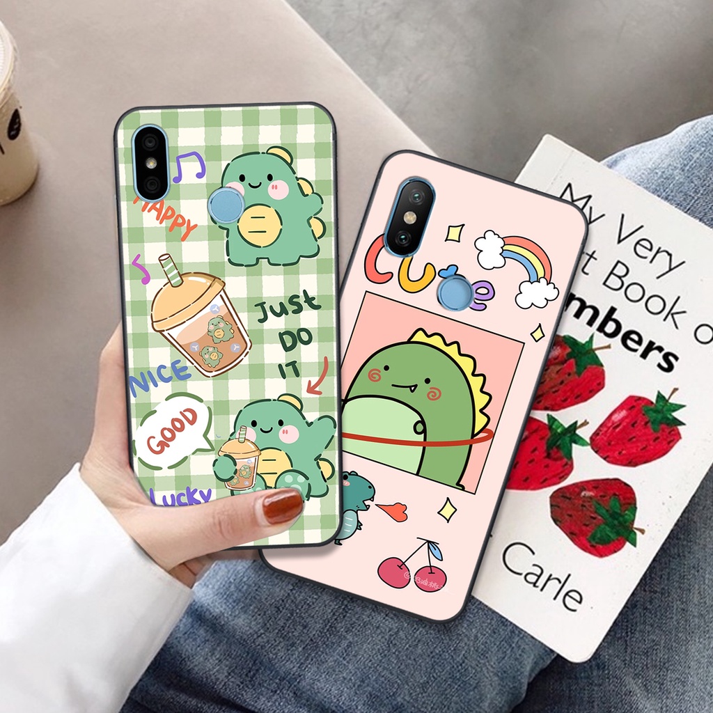 Ốp lưng Xiaomi Mi A2 - Mi A2 Lite in hình khủng long cute