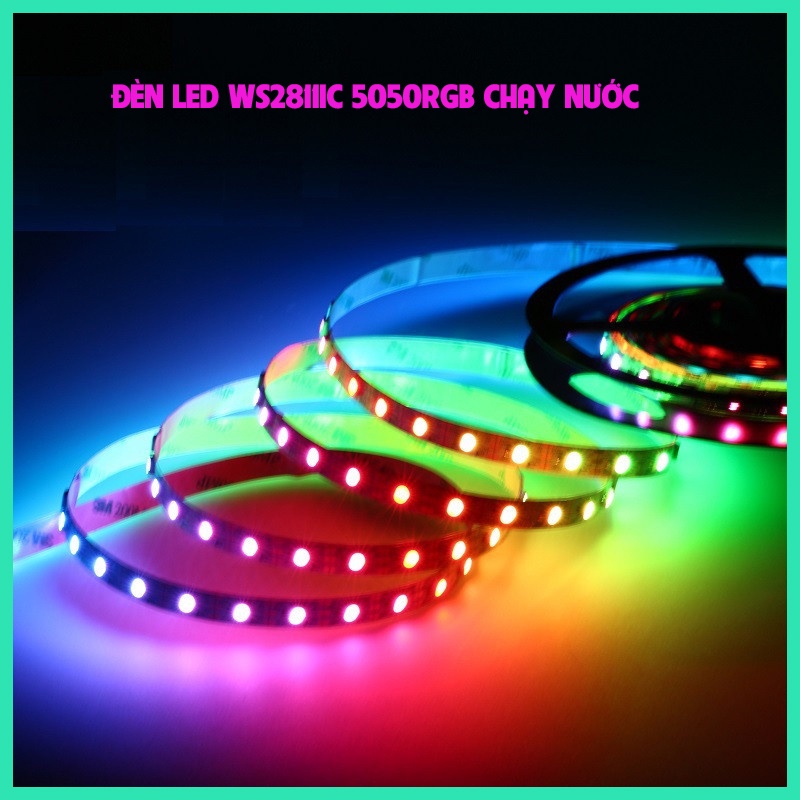 Đèn Led Tiktok 5m WS2811IC 5050RGB 16 triệu màu hiệu ứng sóng nhạc - LED tiktok đổi màu bọc Silicone bền dẻo cực dày dặn