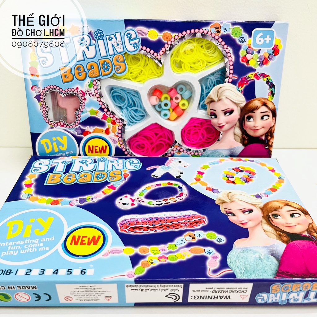 [DỄ THƯƠNG - CLIP THẬT] Đồ chơi trẻ em hộp xâu hạt, xâu vòng chuỗi thun đeo tay dành cho bé thích vòng xâu hạt cườm