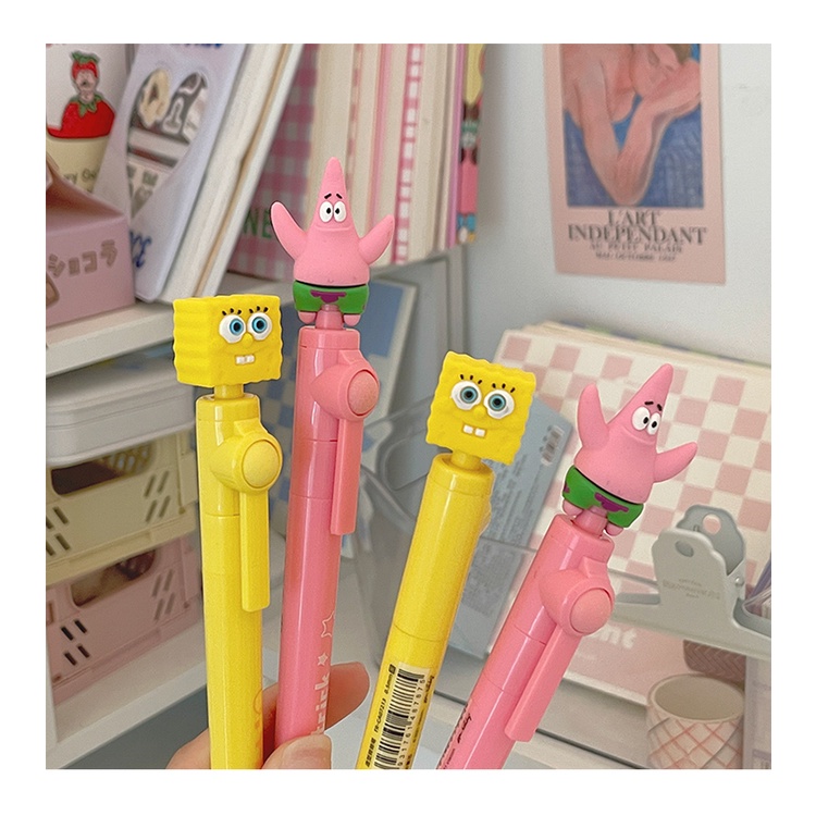 Bút Bi 0.5 Họa Tiết Hoạt Hình SpongeBob Dễ Thương Cho Bé