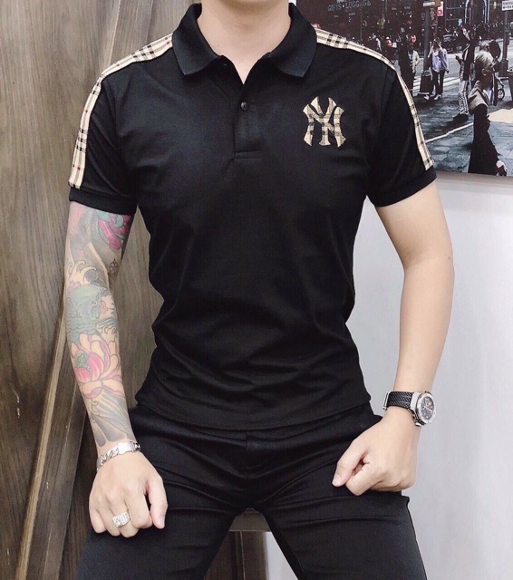 Áo thun cổ trụ thêu logo nổi bật(chất thun cotton 100%) | BigBuy360 - bigbuy360.vn