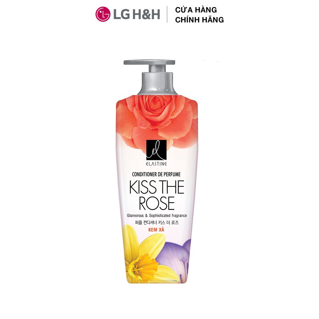 Bộ đôi Dầu gội xả Elastine De Perfume hương nước hoa Kiss the rose 600ml x2