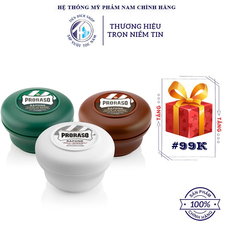 Xà phòng cạo râu Proraso Shaving Soap Sandalwood | Refreshing - Sensitive Skin - Nourishing