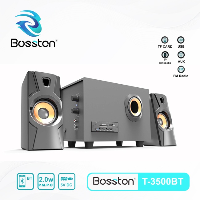 Loa Vi Tính Bluetooth Bosston T3500-BT Led RGB Loa Máy Tính Để Bàn Công Suất 25W Âm Thanh HD Cực Đỉnh
