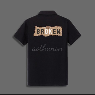 (aothunsn) Áo thun cổ trụ cổ bâu polo BROKEN (VẢI DA CÁ)