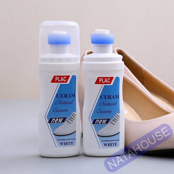 Chai tẩy trắng giày dép PLAC 100ml có đầu chải chà tiện lợi NATAHOUSE