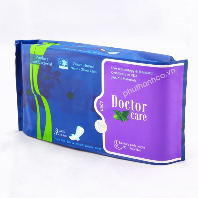 Băng vệ sinh Doctor Care ban đêm thấm hút gấp 5 lần băng thông thường, chống tràn tuyệt đối