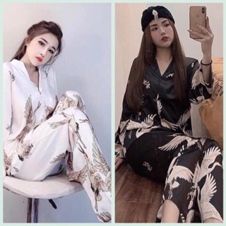 BỘ LỤA SATIN CHIM HẠC 💸