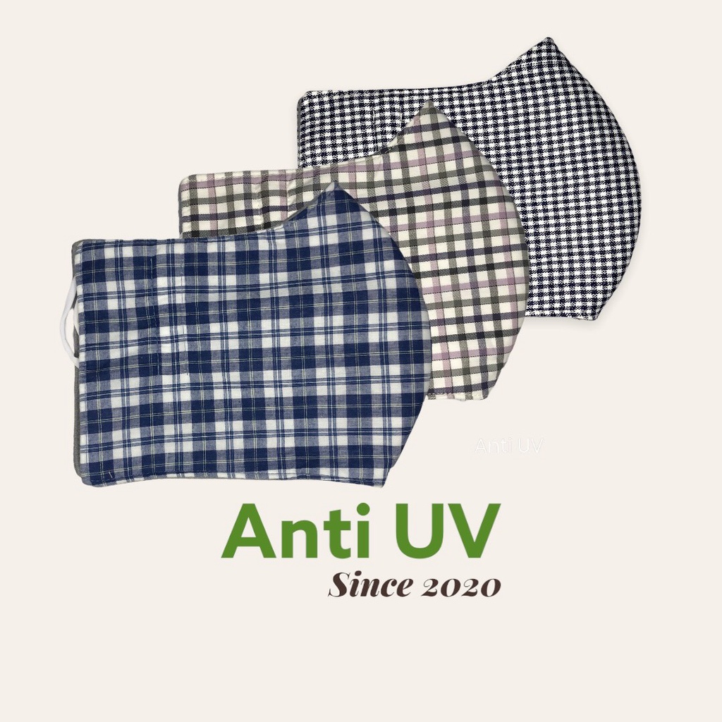 Khẩu trang vải 3 lớp Cao Cấp che tai Nam Nữ thoáng khí tròn đen - Khẩu trang thời trang - Anti UV