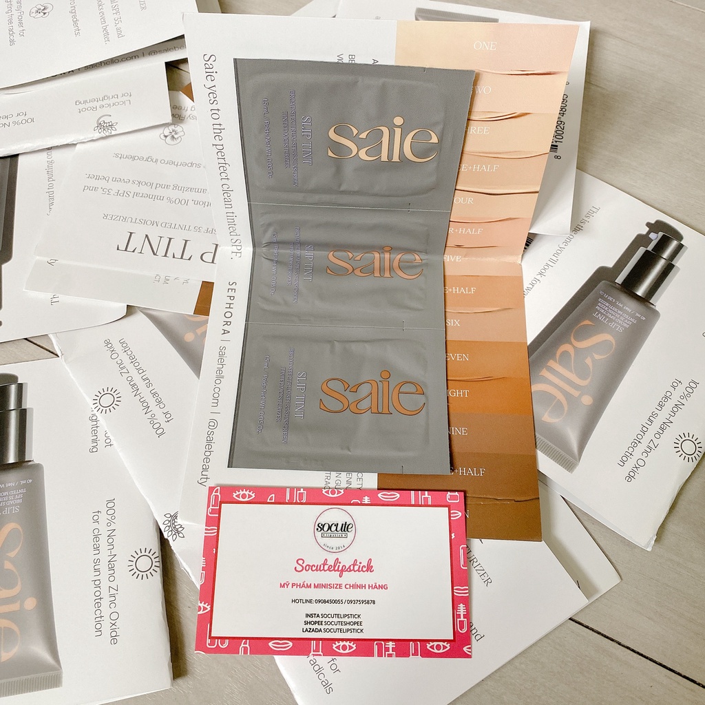 Sample Kem Nền Dưỡng Ẩm Chống Nắng Saie Slip Tint Broad Spectrum SPF 35 Tinted Moisturizer 1.5ml
