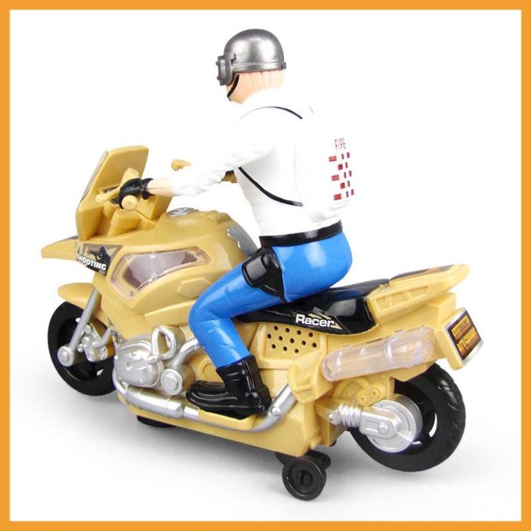 Đồ Chơi Xe Cảnh Sát Lái Mô Tô Sử Dụng Pin Có Thể Di Chuyển, Phát Đèn Và Nhạc Vui Nhộn