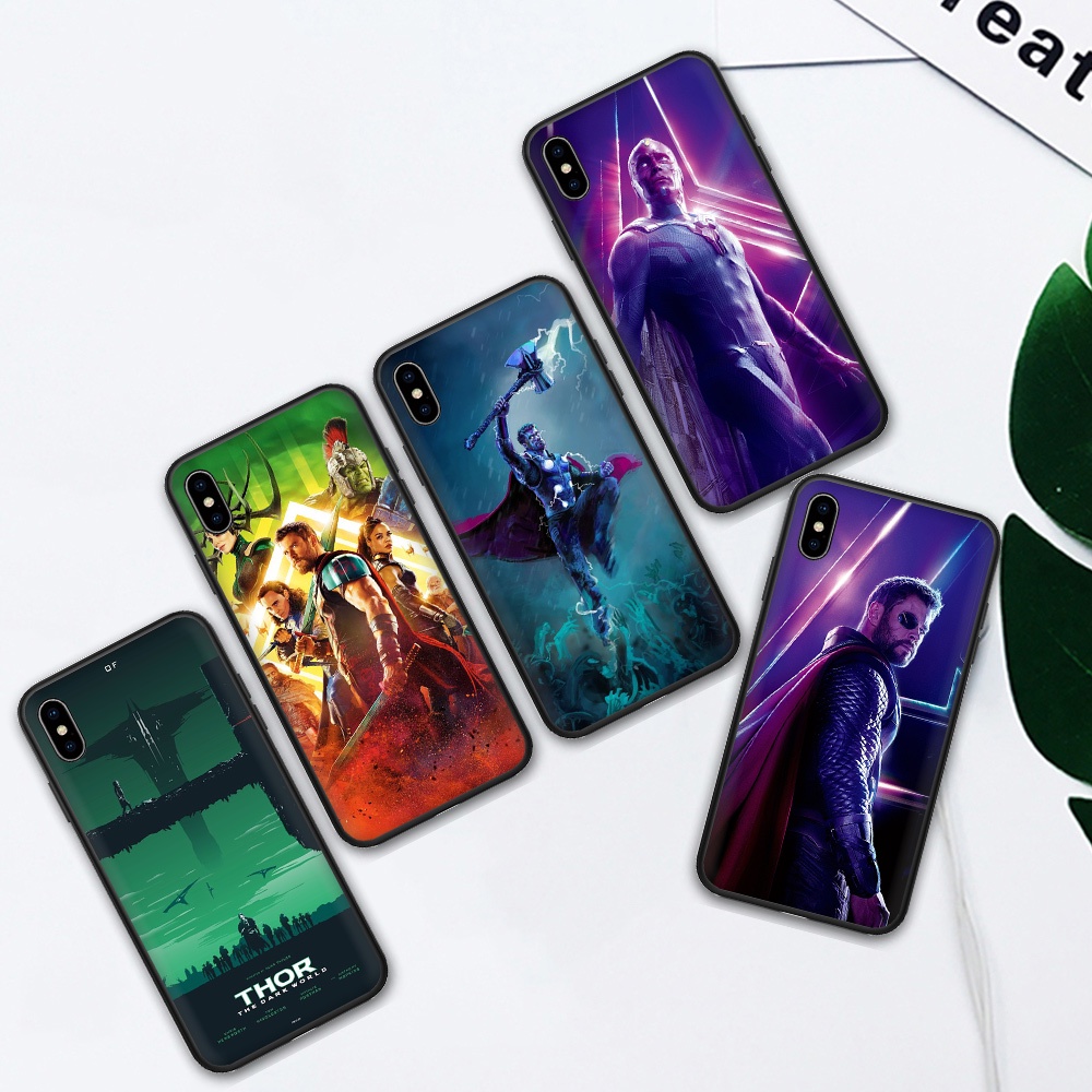 Ốp điện thoại dẻo họa tiết logo Thor Marvel cho iphone 5 5S 6 6S 7 8 Plus X XS Max XR SE 2016 2020 LH89