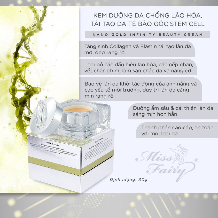 KEM MISS FAIRY TẾ BÀO GỐC - STEM CELL 30G ( CHỐNG NHĂN CHỐNG LÃO HÓA - TÁI TẠO TẾ BÀO MÔ DA - CHỐNG CHẢY SỆ)