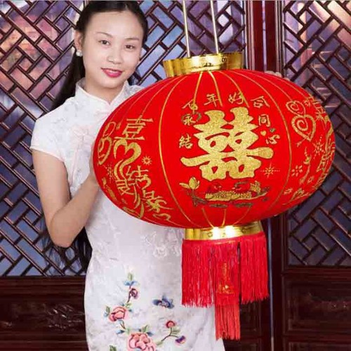 Đèn Lồng Vải Nhung Treo Tết Lễ Hội Size 60cm 80cm 100cm chữ Việt Nam