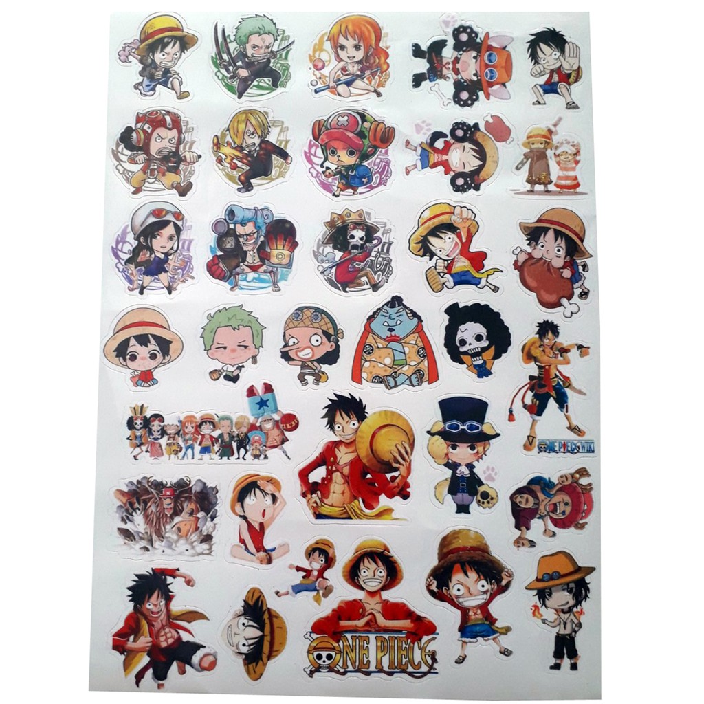 Sticker/ Hình dán One Piece ( 1 tấm 30-35 hình dán)- Giao Mẫu Ngẫu nhiên