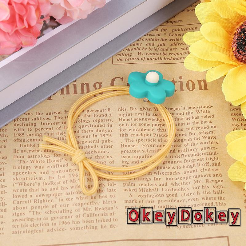 Dây buộc tóc cao su đính hoa dễ thương cho nữ