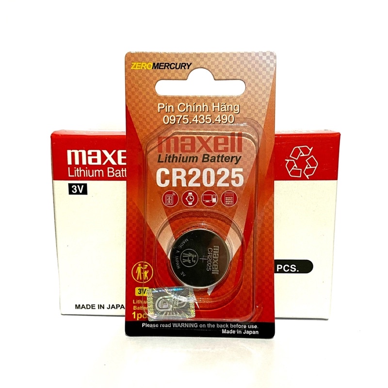 Pin CR2025 Maxell Cao Cấp Chính Hãng Made in Japan Vỉ 1 Viên