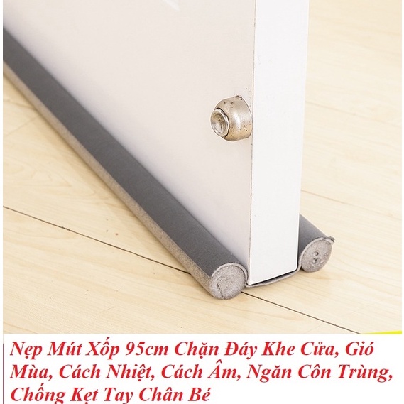 Nẹp Mút Xốp 90cm Chặn Đáy Khe Cửa, Chắn Gió Lùa, Cách Nhiệt, Cách Âm, Ngăn Côn Trùng, Ron Mút Chống Kẹt Tay Chân Bé