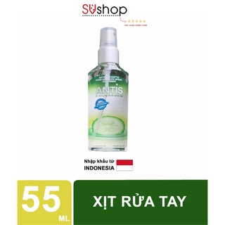 Nước rửa tay khô antis nhập khẩu indonesia diệt khuẩn 99,99% dạng xịt 55ml