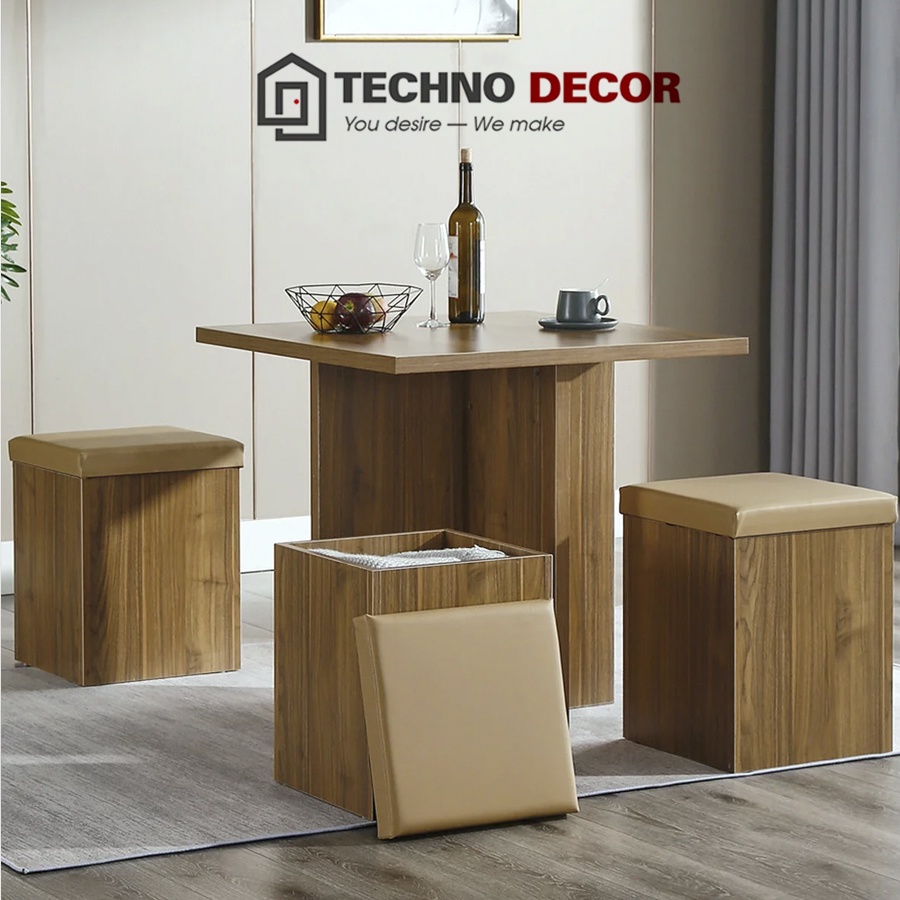 Bàn Ăn Gấp Gọn Thông Minh 4 Ghế Bàn Ăn Gia Đình TechnoDecor