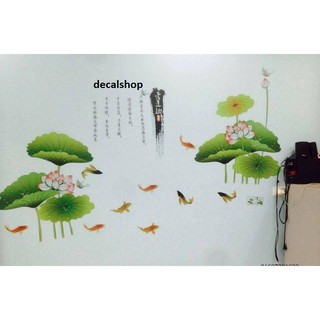 decal dán tường hoa sen