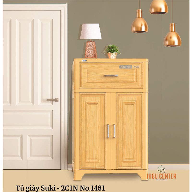 Tủ giày DUY TÂN Suki - 2C1N | Kích Thước 70 x 35 x 113 cm | 2 Cửa 1 Ngăn -  Tiện Dụng, Màu Sắc Sang Trọng | Hibucenter