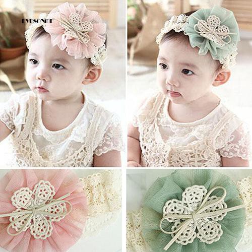 Băng Đô Đính Hoa Phối Ren Đáng Yêu Dành Cho Bé Gái
