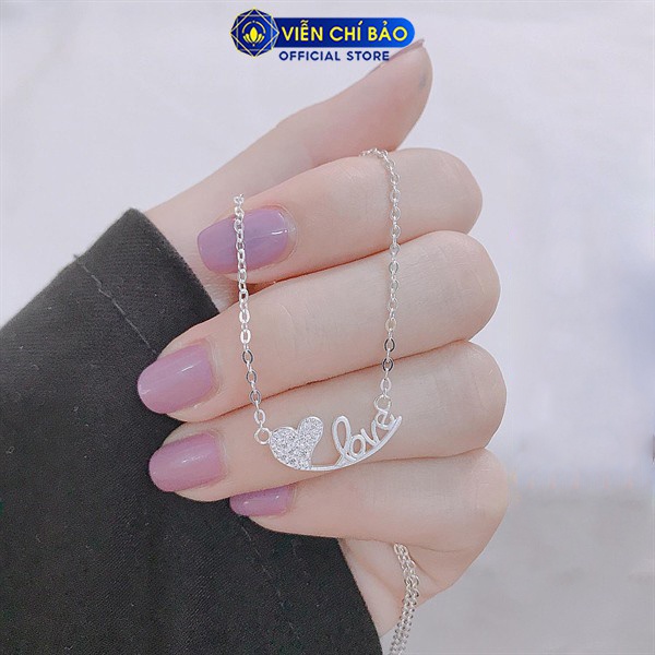 Dây chuyền bạc nữ chữ LOVE chất liệu bạc 925 thời trang phụ kiện trang sức nữ Viễn Chí Bảo D400213