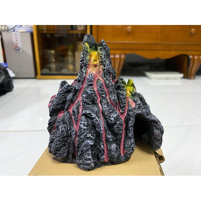 NÚI LỬA TRANG TRÍ HỒ CÁ NON BỘ 14X10X12CM