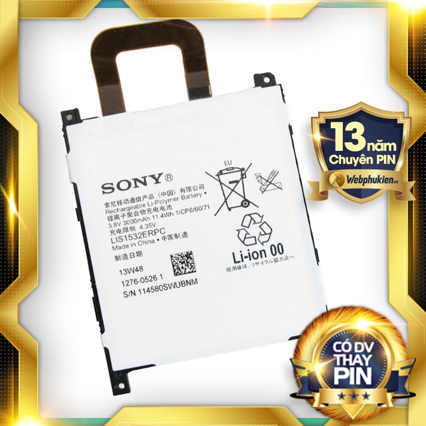 Pin zin cho Sony Xperia Z1S Xách tay Mỹ T-Mobile (Model: LIS1532ERPC) - 3000mAh