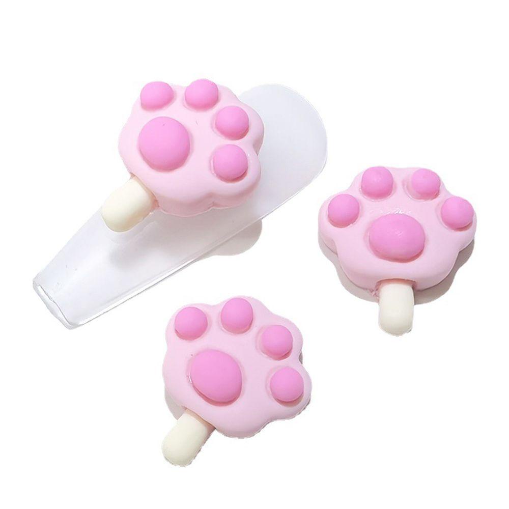 OCEANMAP Phụ Kiện Trang Trí Móng Tay / Điện Thoại Hình Móng Vuốt Mèo Màu Kẹo Dễ Thương