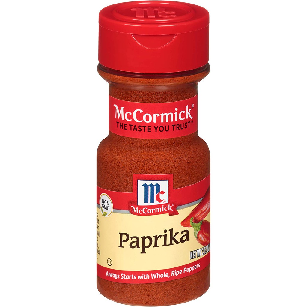 HŨ BỘT ỚT McCormick Paprika, premium &amp; fresh-flavor guaranteed, TƯƠI NGON CAO CẤP, 60g (2.12oz)
