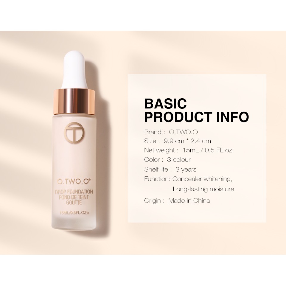 O.TWO.O Foundation Waterproof Oil Control 3 Colors 69g