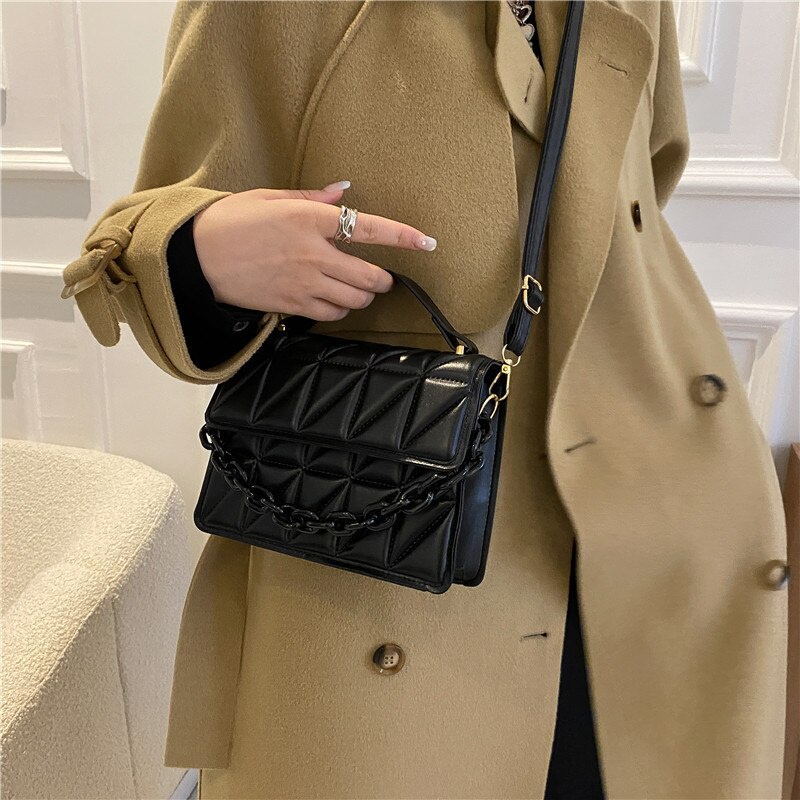 Túi xách JASMIN NOIR dáng vuông nhỏ họa tiết kẻ sọc thời trang cho nữ