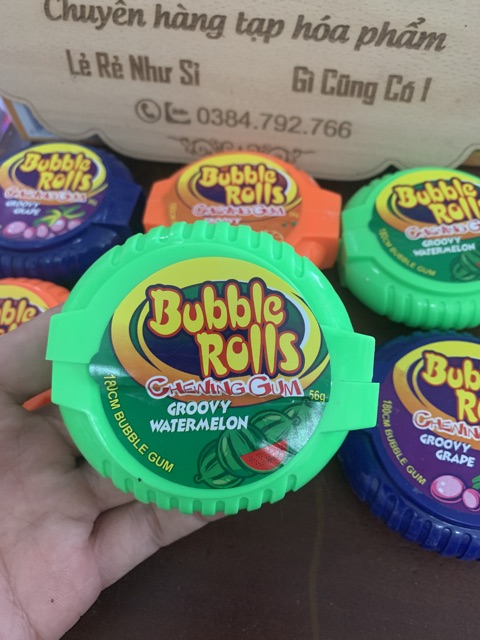 Kẹo Gum cuộn Hubba Bubble Rolls Thái Lan 56g