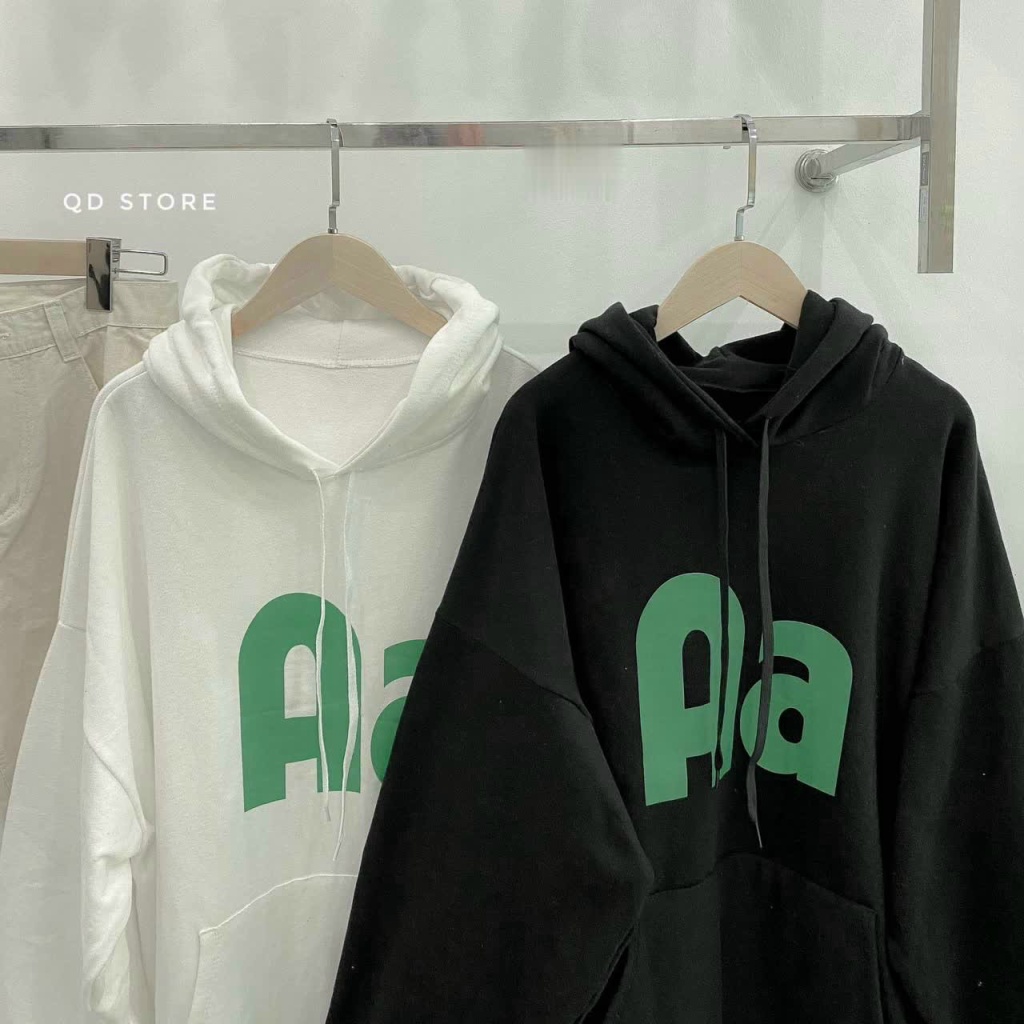 Áo Hoodies Nữ Tay Phồng Nón Lớn 2 Lớp Chất Nỉ Mền Mịn In Aa Form Rộng Mặc Đẹp Che Nắng Tốt Thoáng Mát NEW UNISEX