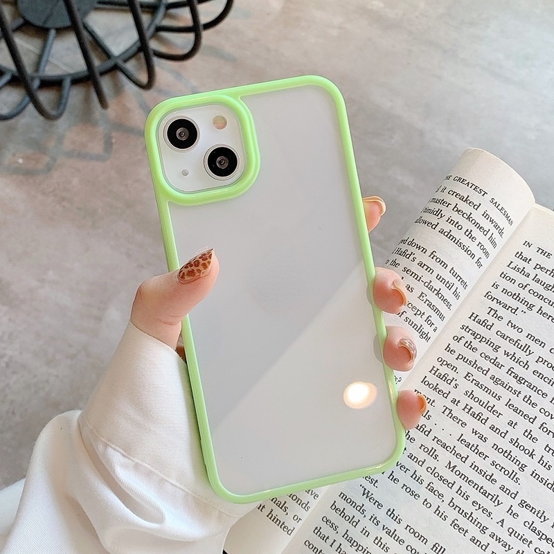 Ốp Điện Thoại Acrylic Trong Suốt Màu Kẹo Cho IPhone 12 11 Pro X Xs Max 7 8 Plus
