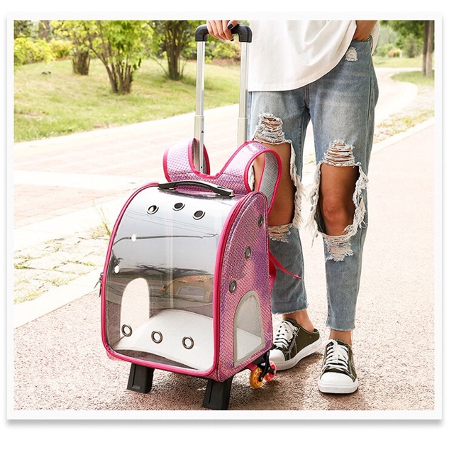 BALO PHI HÀNH KÉO 2IN1 DA Dành CHO THÚ CƯNG  chó 7-8kg vừa