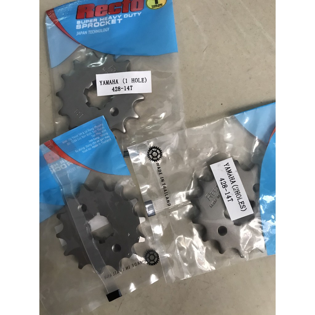 Bộ nhông, sên, dĩa Exciter 135(5 số)( nhông14, dĩa 39, sên vàng Recto 9ly)