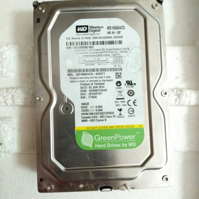 Ổ Cứng Hdd Pc 160 Gb Sata 3 '5 Hdd