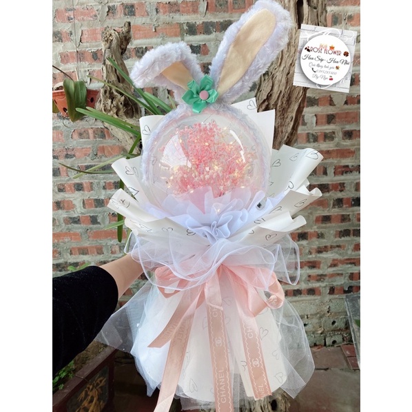 Bó Hoa Bóng Kèm Tai Thỏ Stela